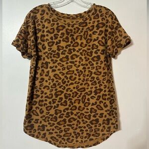 Maurices 24/7 Leopard Print Short Sleeve Top, small